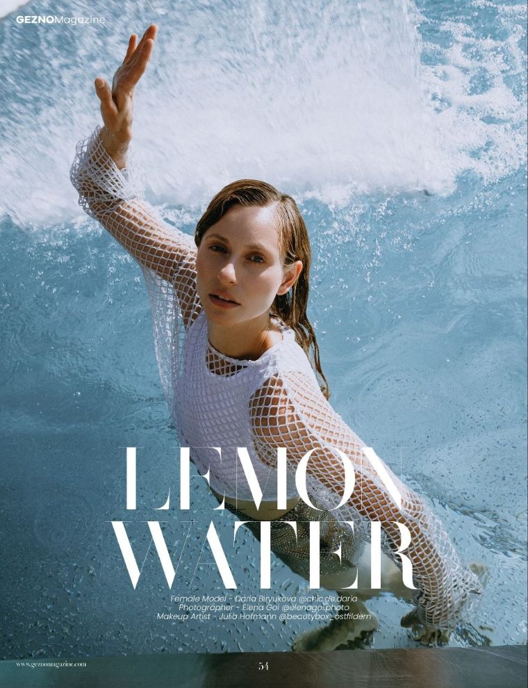 Editorial-Aufnahme im Wasser für das Gezno Magazine